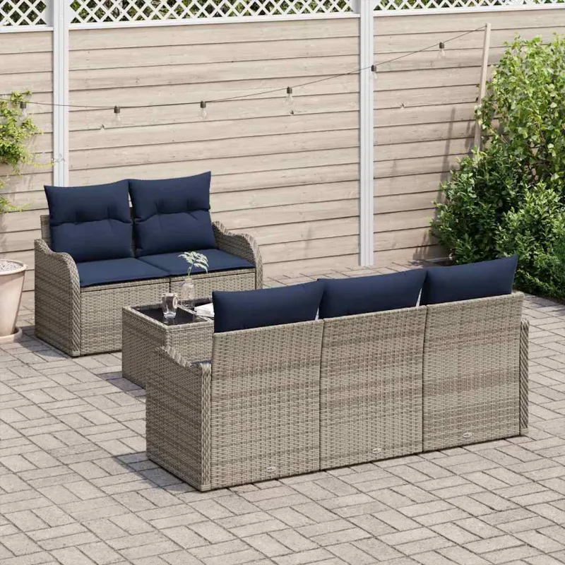 Sodo Sofų Rinkinys Pilka 55 x 55 x 37 cm poliratanas