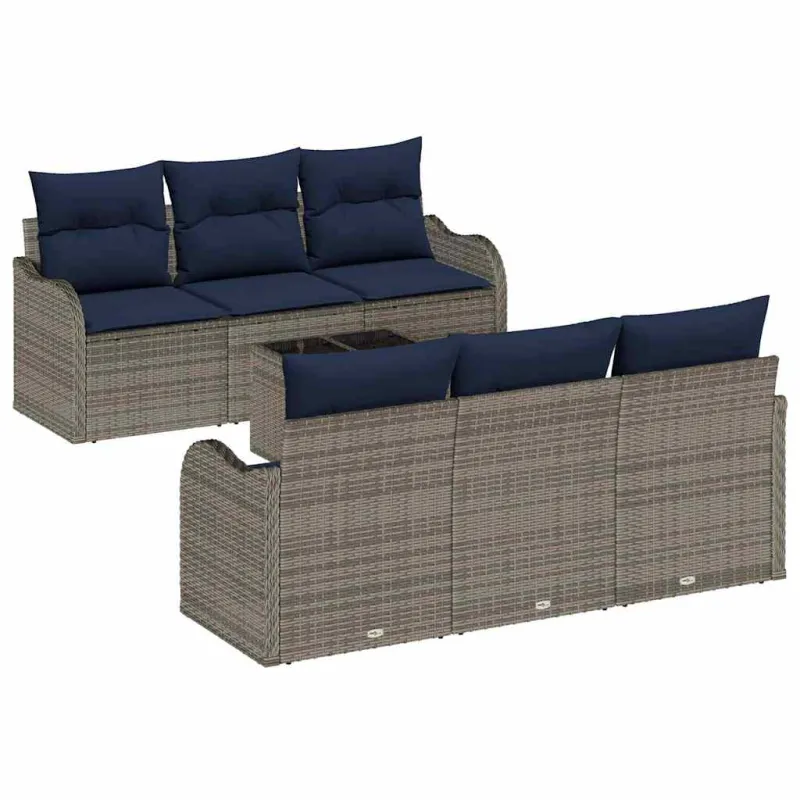 Sodo Sofų Rinkinys Pilka 55 x 55 x 37 cm poliratanas