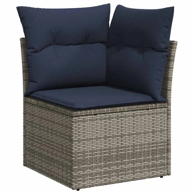 Sodo Sofų Rinkinys su pagalve 8 pcs Pilka Poli ratanas