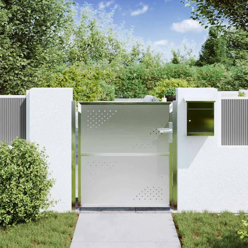 Sodo vartai su užraktu Sidabro 85 x 97 cm Nerūdijantis Plienas
