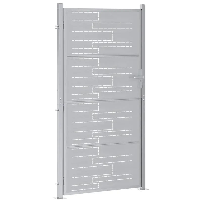 Sodo vartai 85 x 174 cm Nerūdijantis Plienas Sidabro Užrakintas