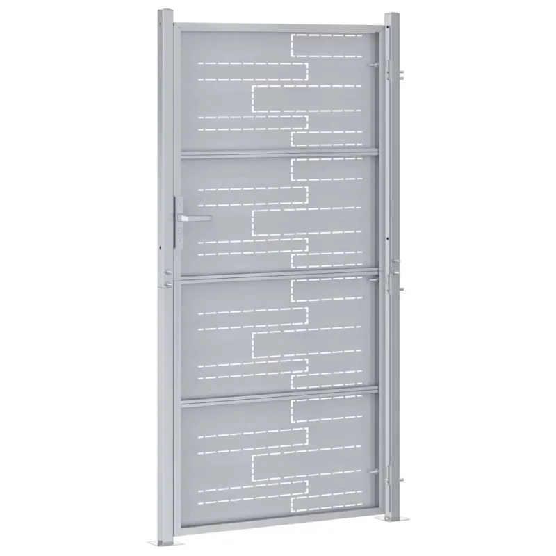 Sodo vartai 85 x 174 cm Nerūdijantis Plienas Sidabro Užrakintas