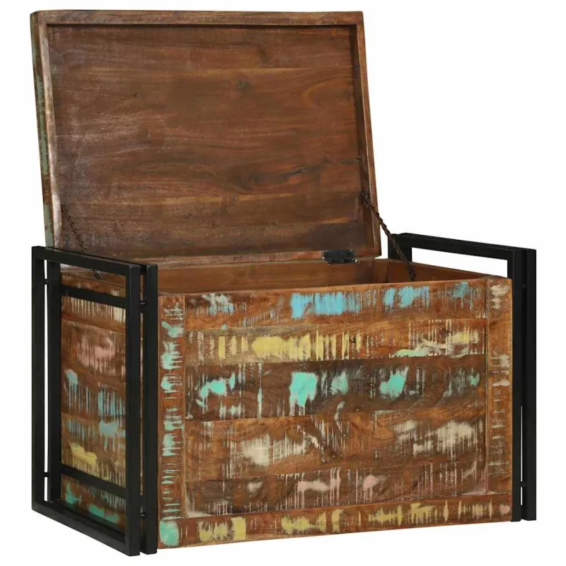 Saugojimo dėžė Ruda ir juoda 80 x 50 x 50 cm apdirbta mediena