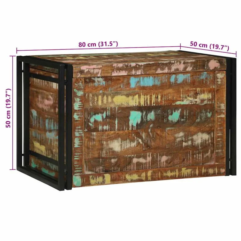 Saugojimo dėžė Ruda ir juoda 80 x 50 x 50 cm apdirbta mediena