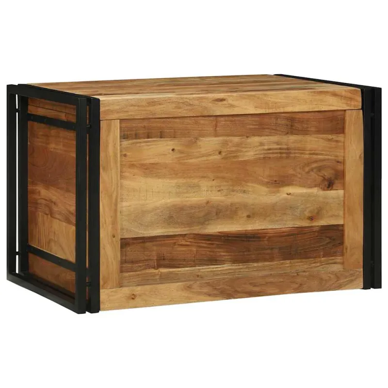 Saugojimo dėžė Ruda ir juoda 80 x 50 x 50 cm Akacijos mediena