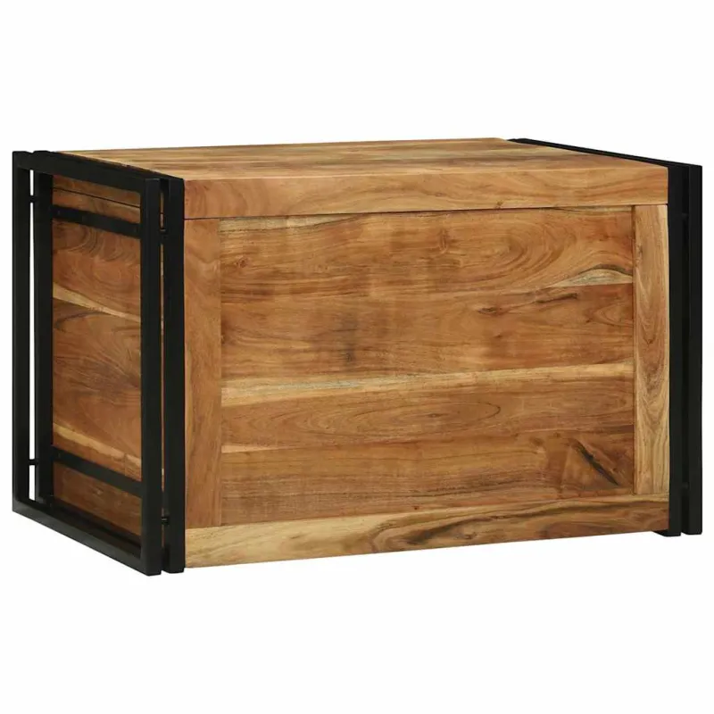 Saugojimo dėžė Ruda ir juoda 80 x 50 x 50 cm Akacijos mediena