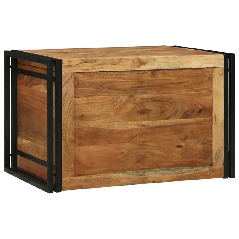 Saugojimo dėžė Ruda ir juoda 80 x 50 x 50 cm Akacijos mediena