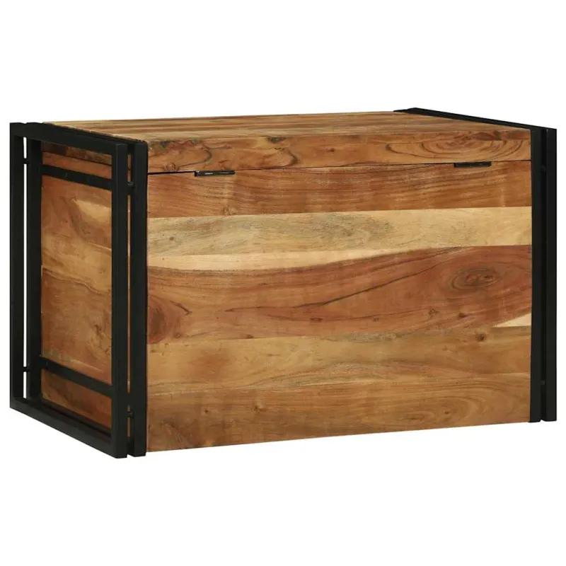 Saugojimo dėžė Ruda ir juoda 80 x 50 x 50 cm Akacijos mediena