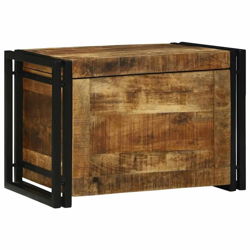 Saugojimo dėžė Ruda ir juoda 60 x 40 x 41 cm Kietas mango medis