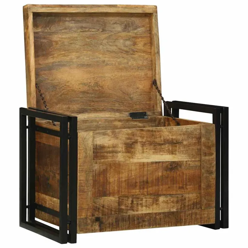 Saugojimo dėžė Ruda ir juoda 60 x 40 x 41 cm Kietas mango medis