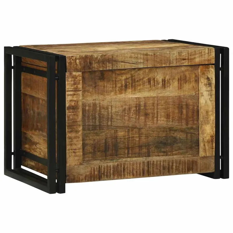 Saugojimo dėžė Ruda ir juoda 60 x 40 x 41 cm Kietas mango medis