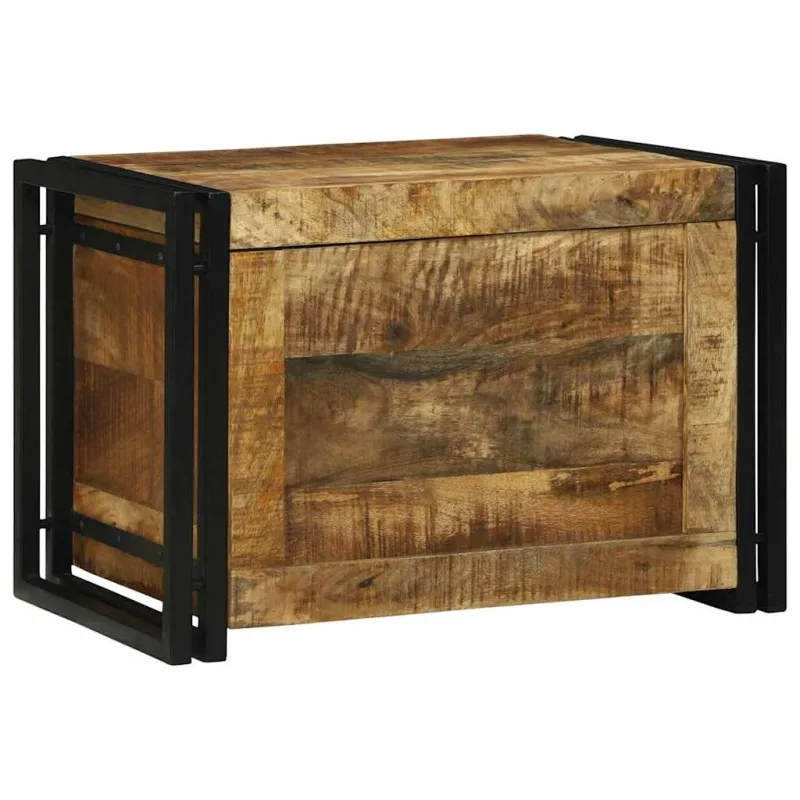 Saugojimo dėžė Ruda ir juoda 60 x 40 x 41 cm Kietas mango medis