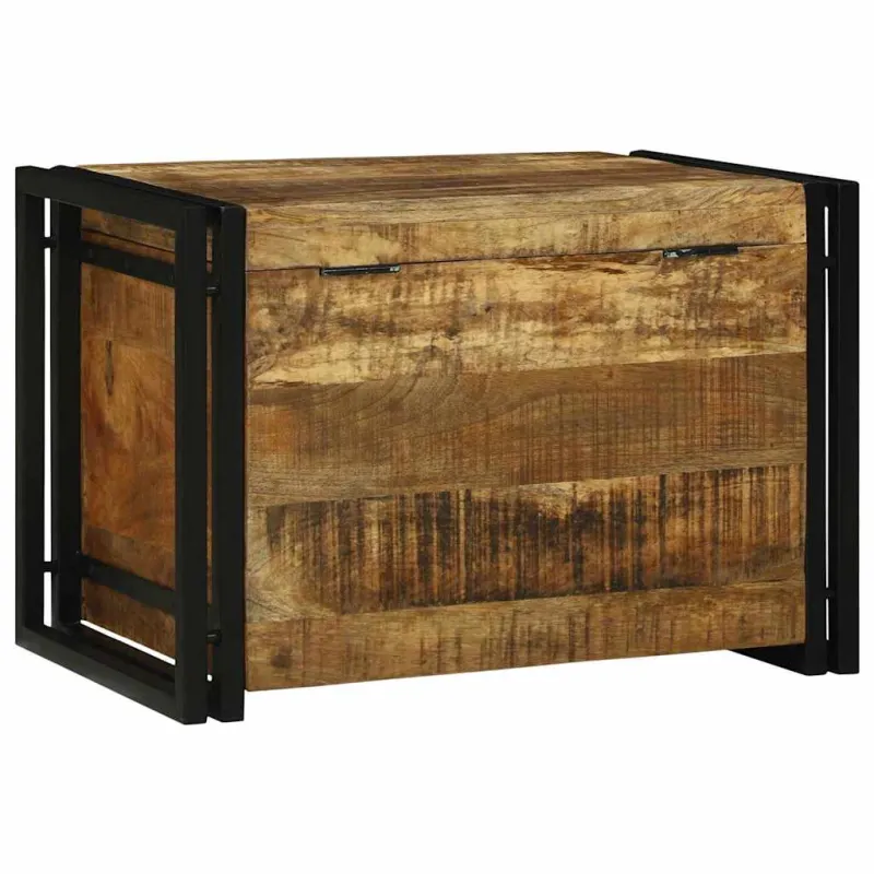 Saugojimo dėžė Ruda ir juoda 60 x 40 x 41 cm Kietas mango medis