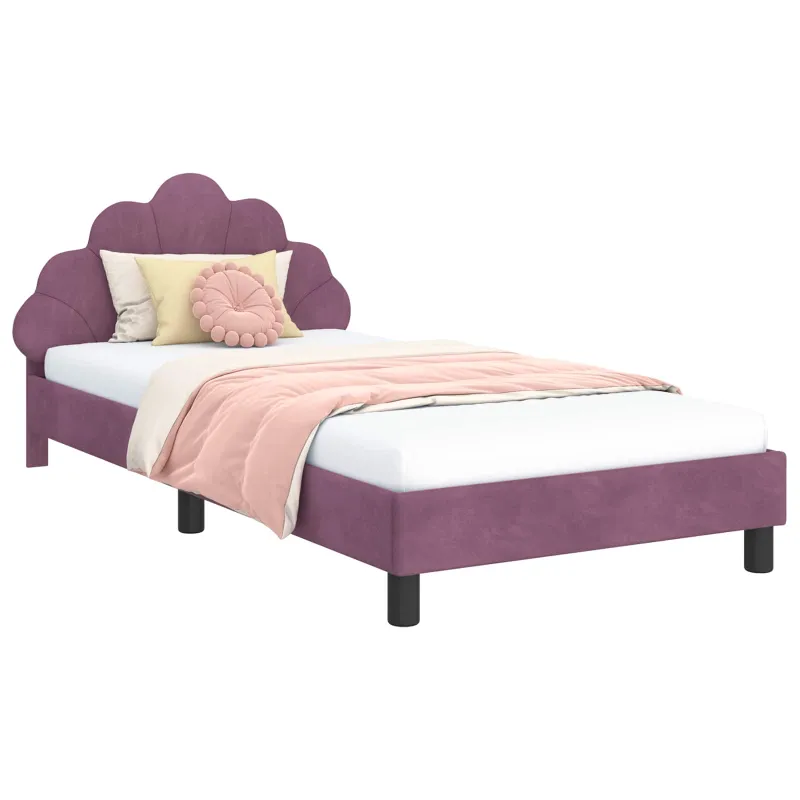 Vaikiška lovos konstrukcija su galvūgaliu Violetinė 90 x 200 cm