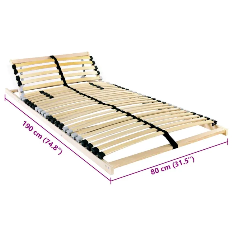 Lamelinis lovos pagrindas Ruda 80 x 190 cm Kietas bukas medis