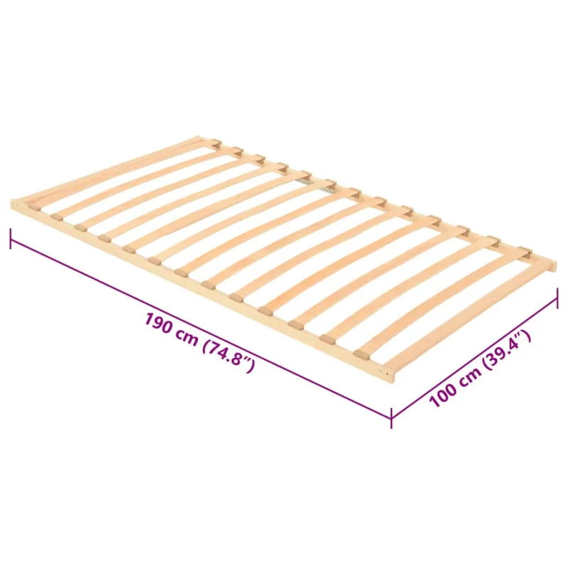 Lamelinis lovos pagrindas Ruda 100 x 190 cm Kietas bukas medis