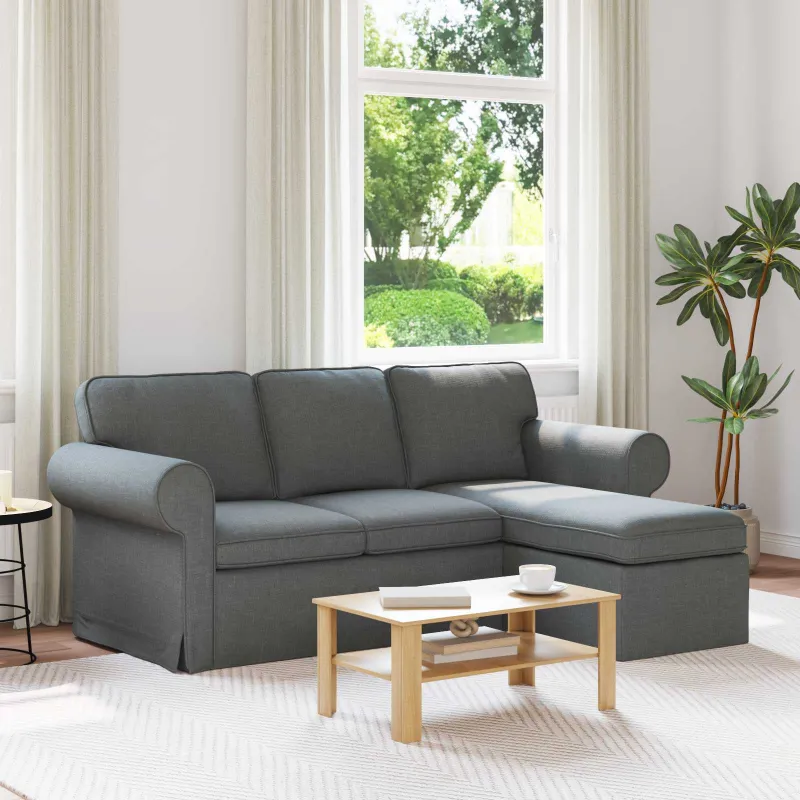 Sofa Tamsiai pilka 195 x 138 x 80 cm audinys