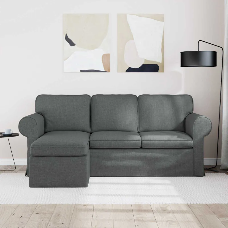 Sofa Tamsiai pilka 195 x 138 x 80 cm audinys
