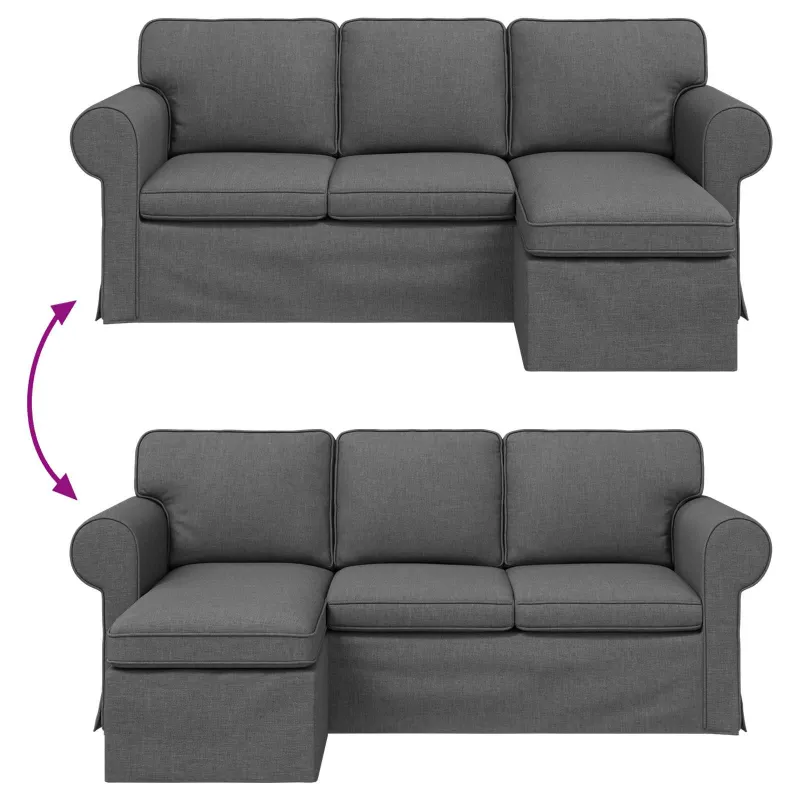 Sofa Tamsiai pilka 195 x 138 x 80 cm audinys