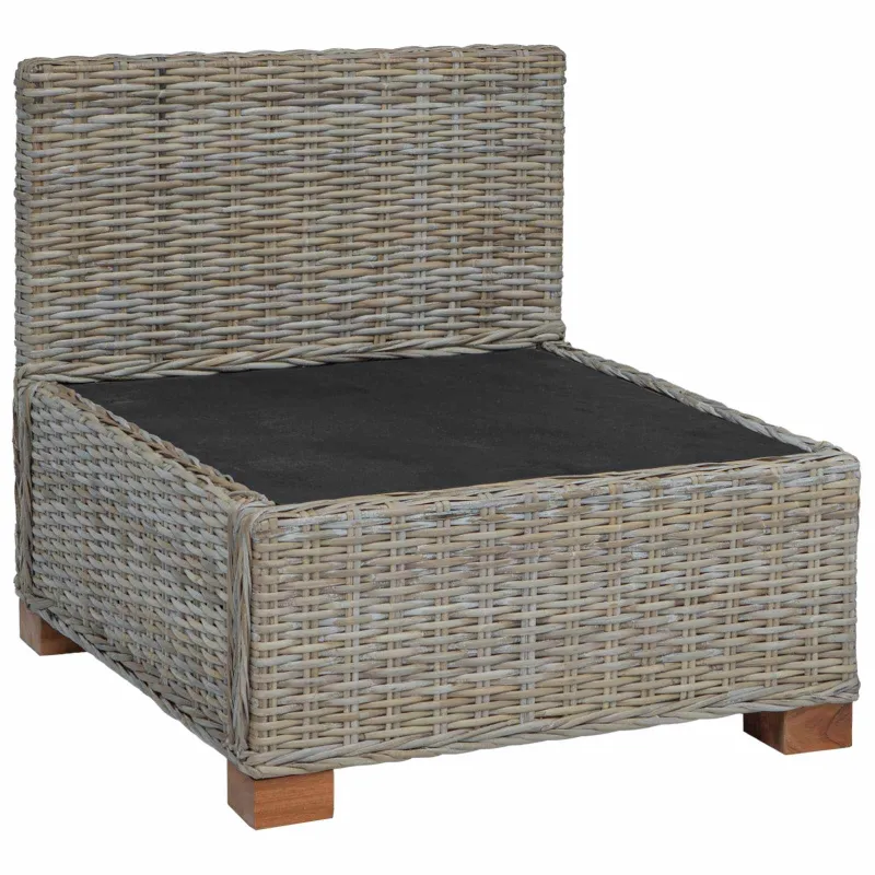 Vidurinė sofa su pagalvėlėmis GENDT Natūralus pintas Kubu pilka