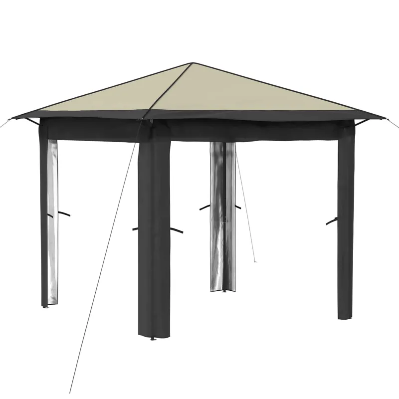 Paviljonas be šoninės sienos 2,6 x 2,6 m Kremo ir antracito