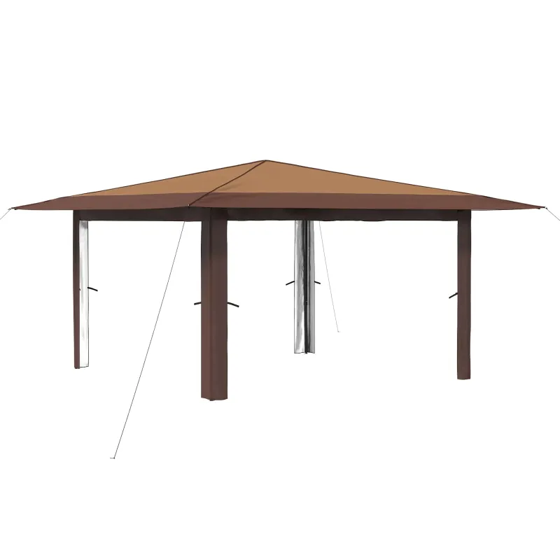 Gazebo be šoninės sienos 4 x 4 m Bežinis ir Rudas