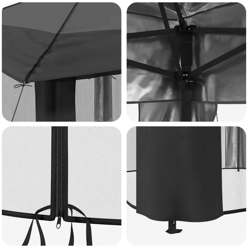 Gazebo su 4 šoninėmis sienomis 4 x 4 m