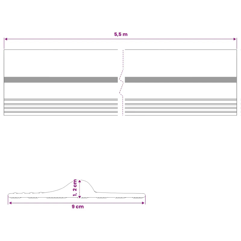 Garažo Grindų Sandariklis Juoda ir geltona 12 x 90 mm 5,5 m PVC