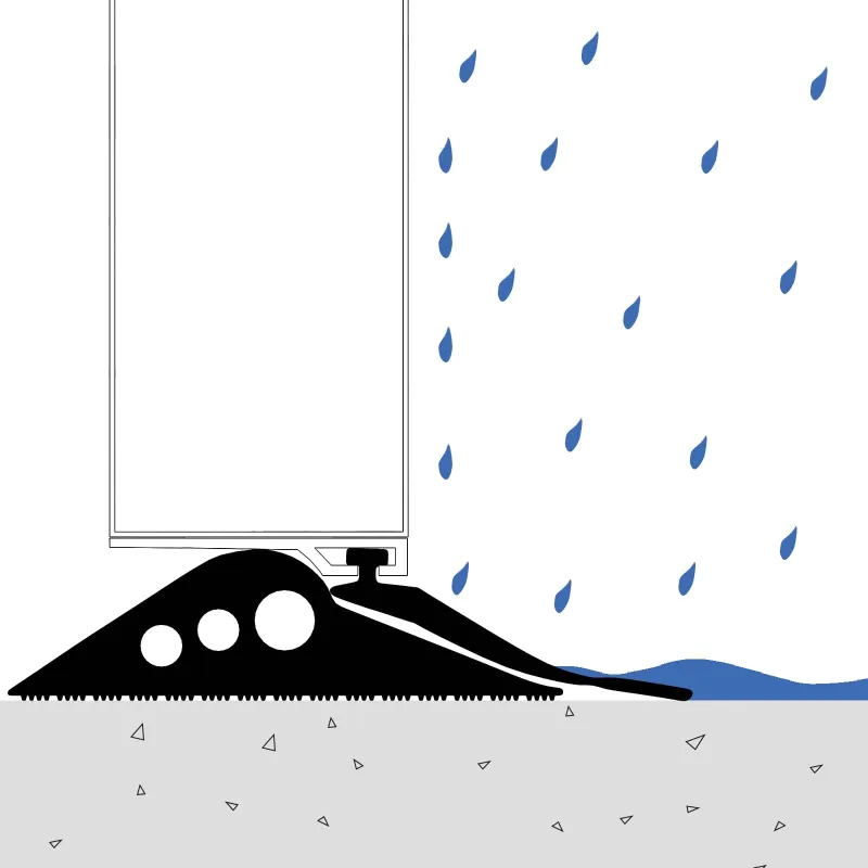 Garažo durų sandarinimas Juoda 52 x 2 mm 5,5 m PVC