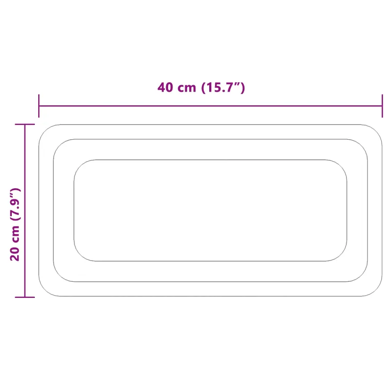 LED vonios veidrodis Skaidrus 40 x 20 cm grūdintas stiklas