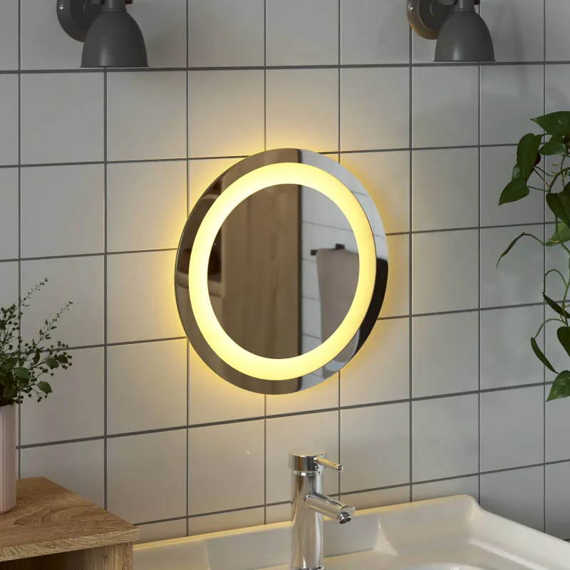 LED vonios veidrodis Skaidrus Ø 30 cm grūdintas stiklas