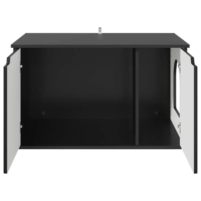 Katės namelis Juoda 85 x 55 x 50,5 cm Apdirbta mediena