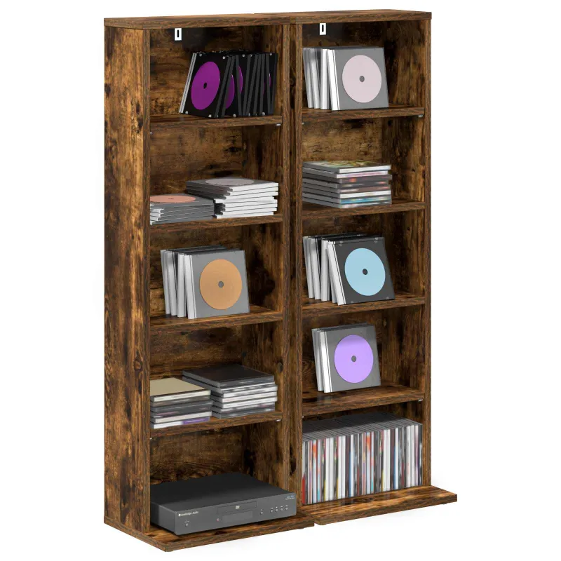 CD spinta 2 vnt. Dūminio ąžuolo 33 x 23,5 x 97,5 cm