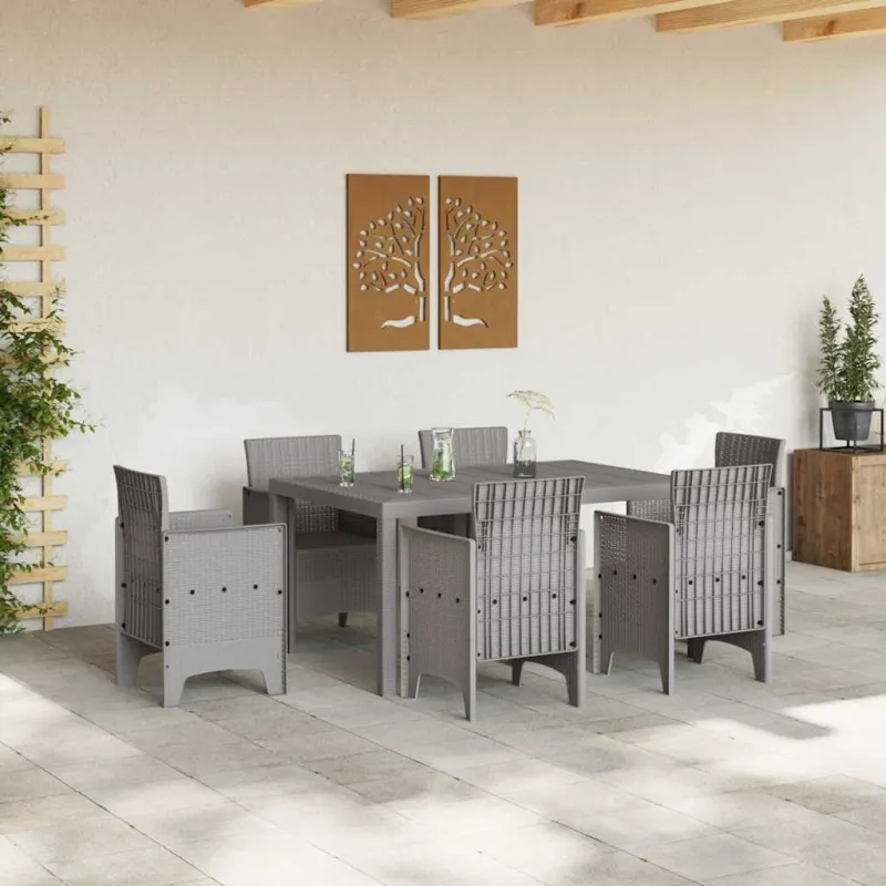 Sodo stalas Šviesiai pilka 150 x 100 x 73 cm poliratanas