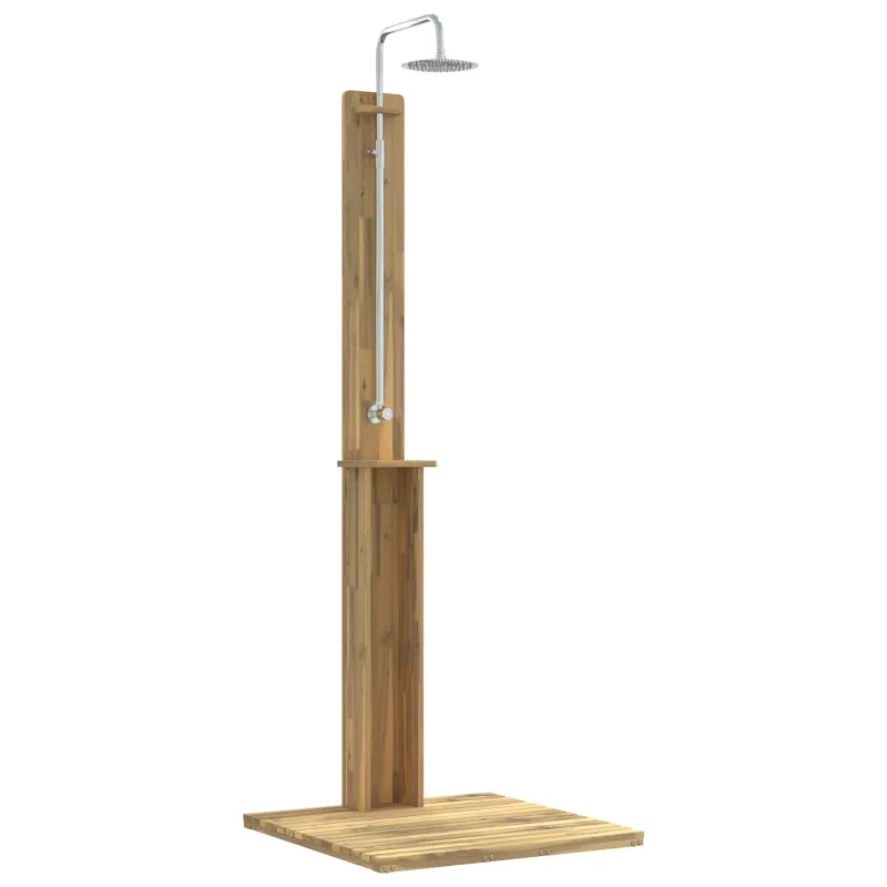 Lauko dušas 217 cm Kietas akacijos medis ir nerūdijančio plieno