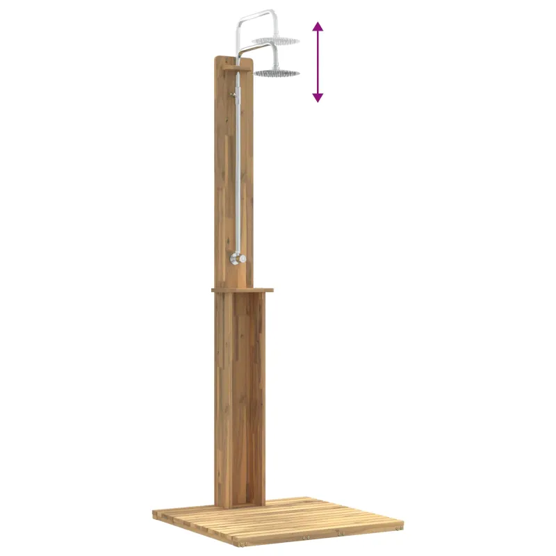 Lauko dušas 217 cm Kietas akacijos medis ir nerūdijančio plieno