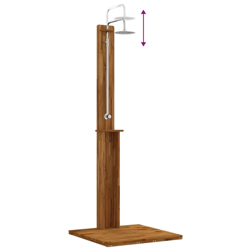 Lauko dušas 217 cm Kietas akacijos medis ir nerūdijančio plieno
