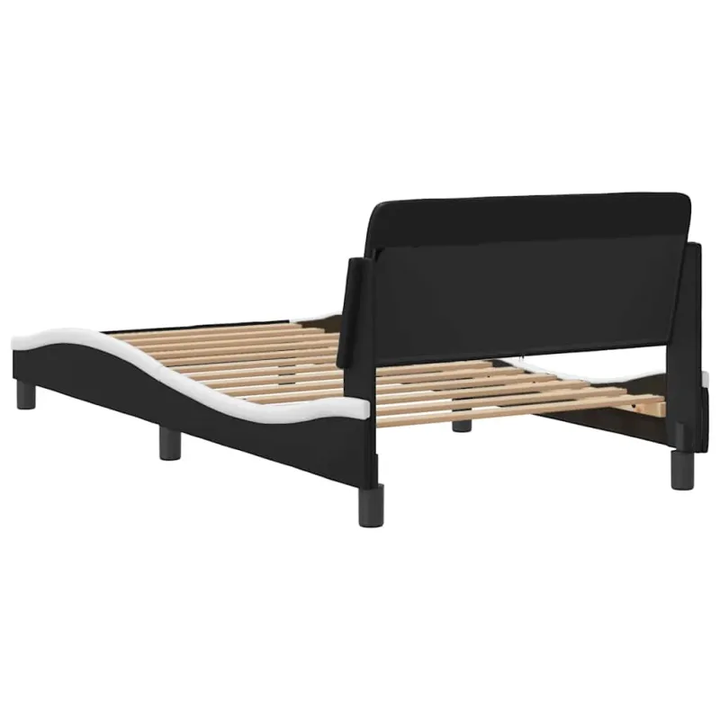 Lovos rėmas be čiužinio Dover juodas ir baltas 100x190cm dirbtinė oda