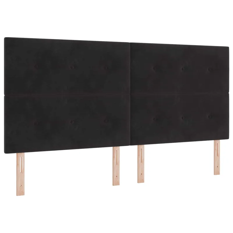 Otmana lova su matracsu ir LED Juoda 200 x 200 cm Aksomas