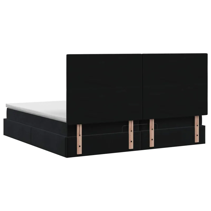 Otmana lova su matracsu ir LED Juoda 200 x 200 cm Aksomas