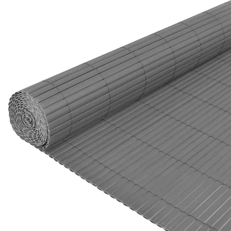 Dvipusė sodo tvora, pilka, 150x500cm, PVC