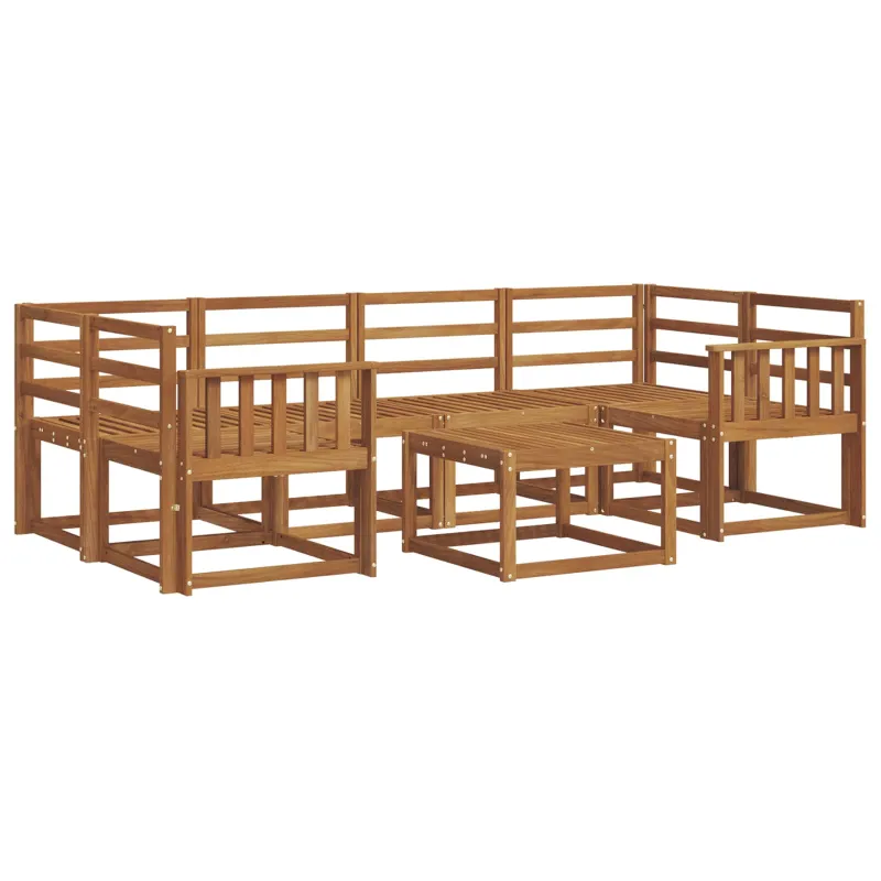 Lauko sofos komplektas 7 pcs Natūrali Kietos akacijos mediena