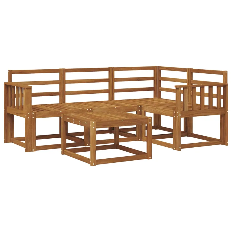 Lauko sofos komplektas 5 pcs Natūrali Kietos akacijos mediena