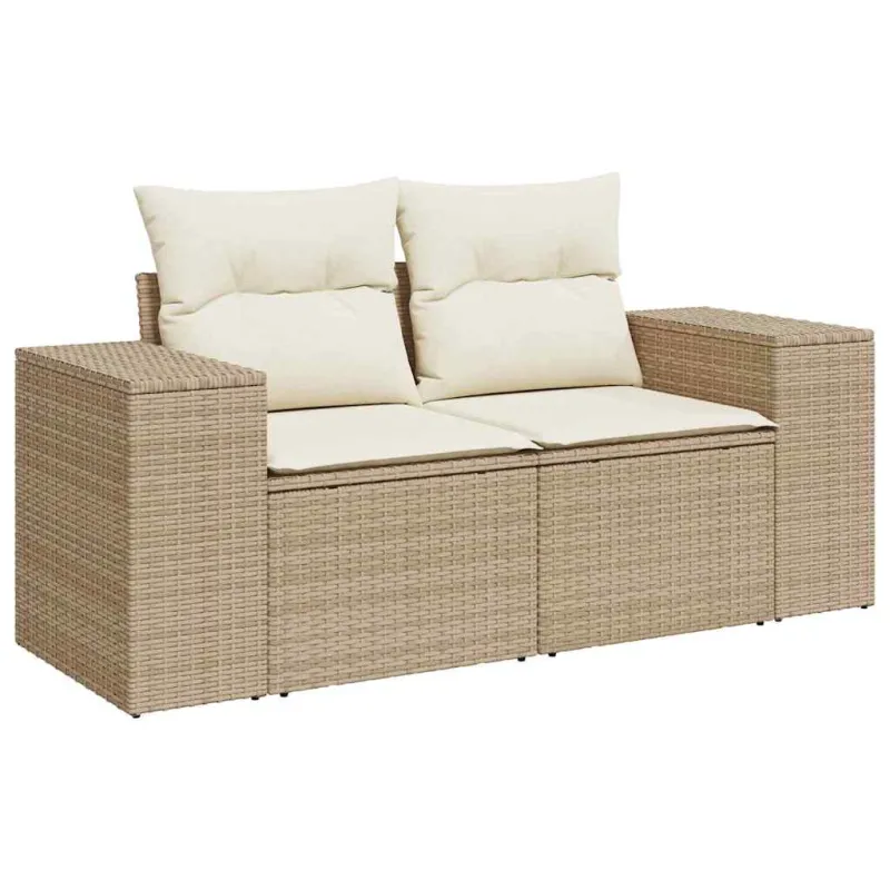 Sodo Sofų Rinkinys 8 pcs Bežinė ir kreminė Poli ratanas