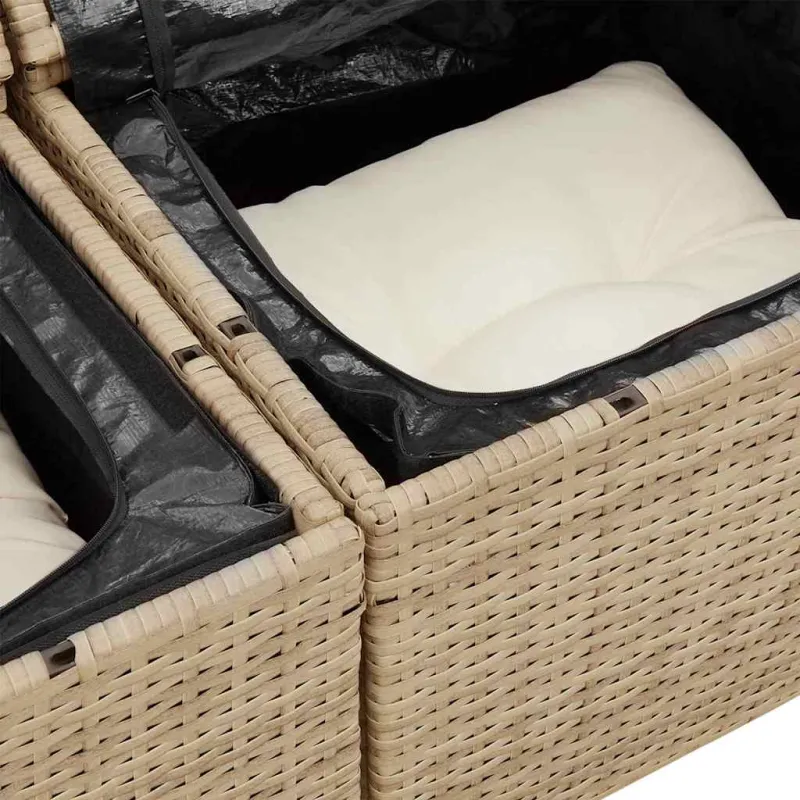 Sodo Sofų Rinkinys su pagalve 8 pcs Bežinė ir kreminė