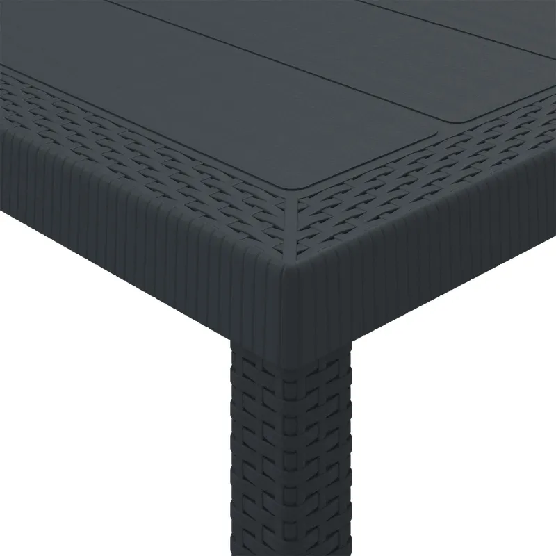 Sodo stalas Antracitas 400 x 100 x 73 cm poliratanas
