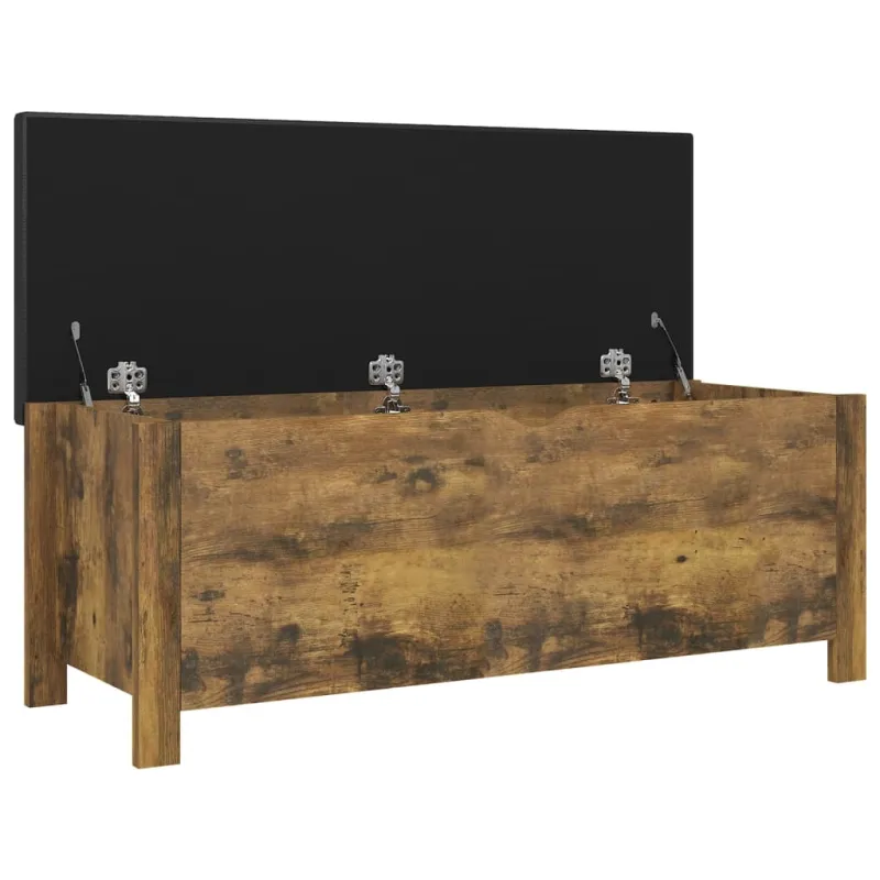 Daiktadėžė su pagalvėle, dūminio ąžuolo, 105x40x45cm, mediena