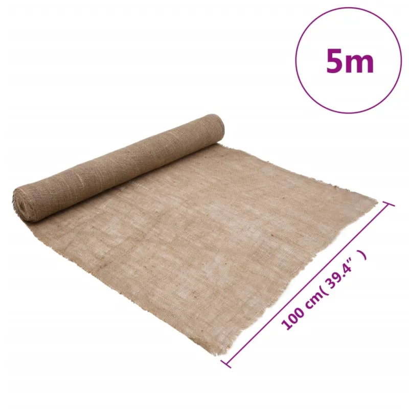 Džiuto ritinys 1 x 5 m, 100 % džiutas, 200 g/m²