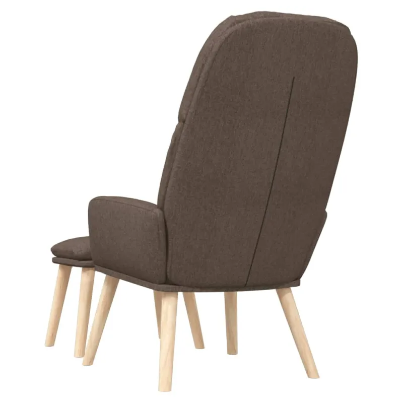 Poilsio kėdė su taburete, taupe spalvos, audinys