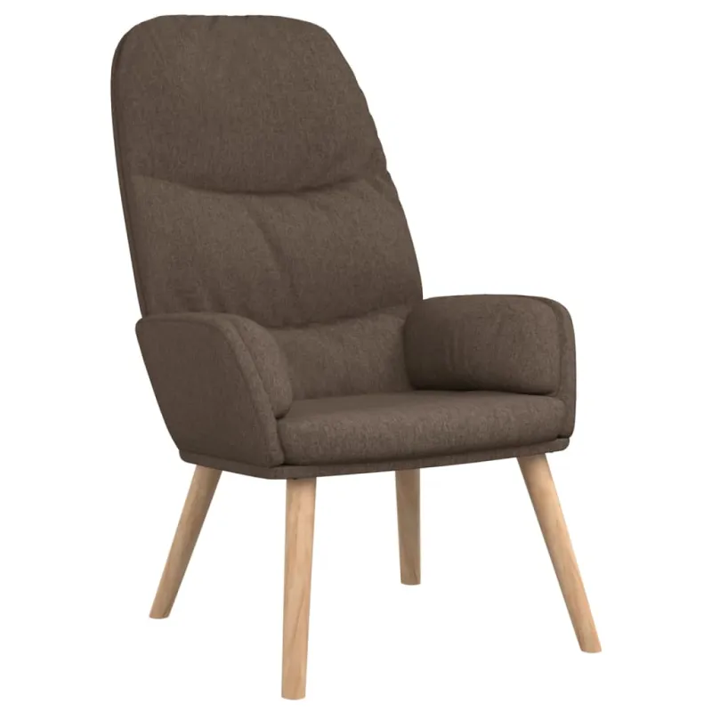 Poilsio kėdė su taburete, taupe spalvos, audinys